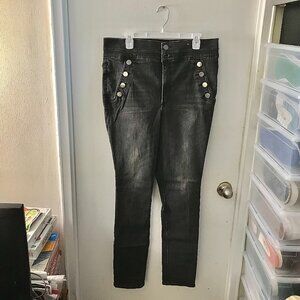 Express Grey Stretched Denim Perfect Jeans - Size 16L